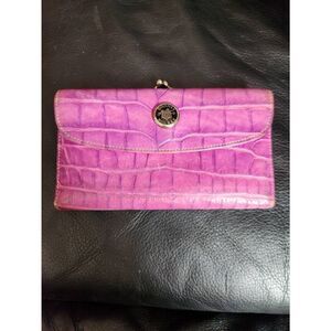 DOONEY & BOURKE nile collection alligator framed checkbook organizer wallet in p